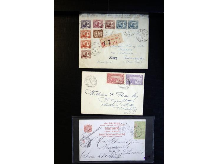 1888/1970 (ca.), einige hundert Briefe, Karten und Ganzsachen inkl. Monako mit vielen interessanten Frankaturen und Stempeln,