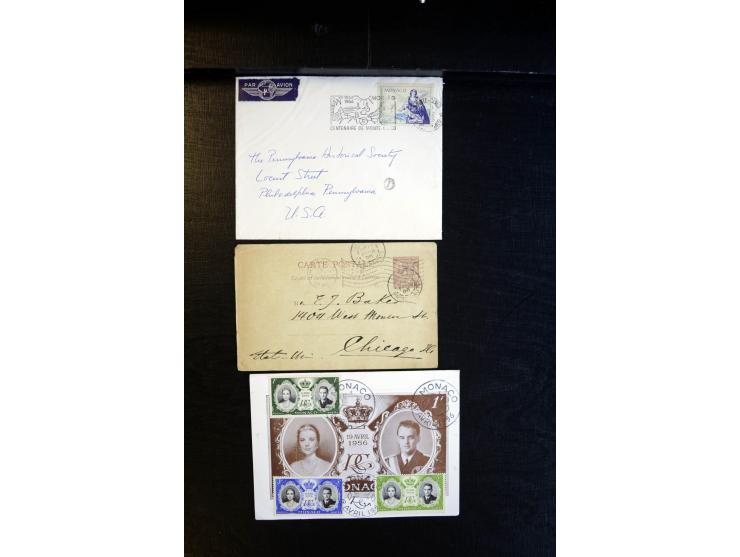 1888/1970 (ca.), einige hundert Briefe, Karten und Ganzsachen inkl. Monako mit vielen interessanten Frankaturen und Stempeln,