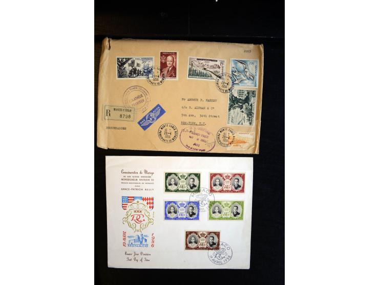 1888/1970 (ca.), einige hundert Briefe, Karten und Ganzsachen inkl. Monako mit vielen interessanten Frankaturen und Stempeln,
