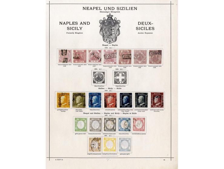 1850/1915 (ca.), ungebrauchte und gestempelte alte Sammlung mit Ital. Staaten und San Marino; einige fehlerhaft bzw. haftend