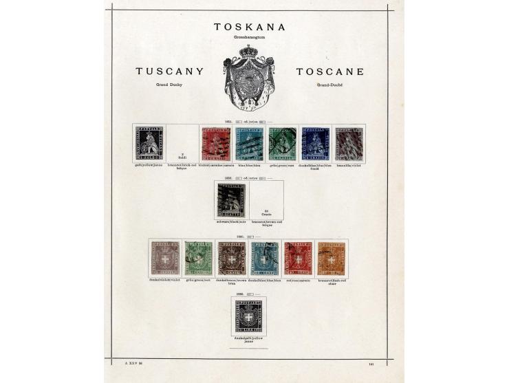 1850/1915 (ca.), ungebrauchte und gestempelte alte Sammlung mit Ital. Staaten und San Marino; einige fehlerhaft bzw. haftend