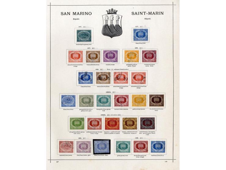 1850/1915 (ca.), ungebrauchte und gestempelte alte Sammlung mit Ital. Staaten und San Marino; einige fehlerhaft bzw. haftend