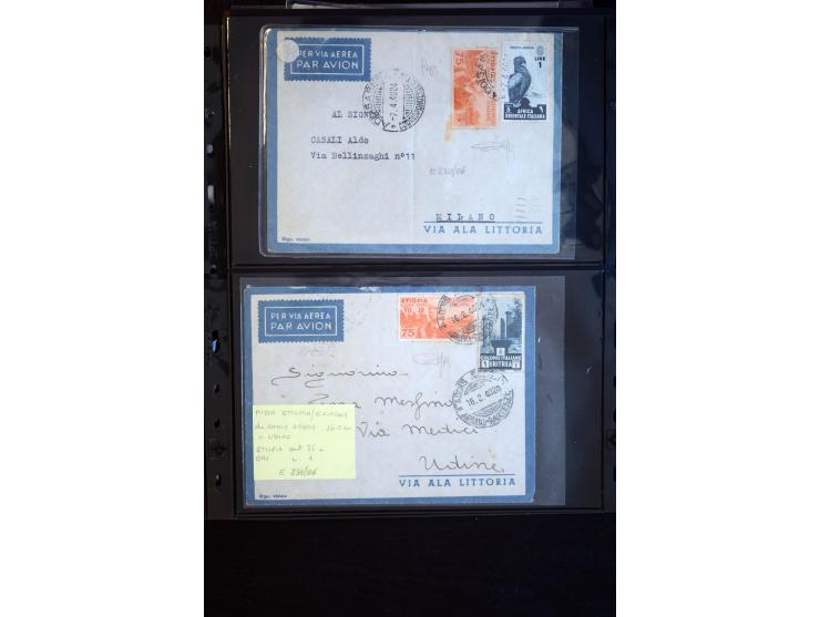 1919/67, Sammlung Briefe und Karten, viel Äthiopien und Eritrea, dabei Mischfrankaturen mit beiden Ländern, Feldpoststempel, 