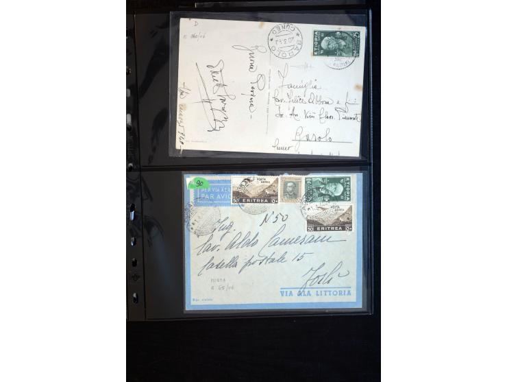 1919/67, Sammlung Briefe und Karten, viel Äthiopien und Eritrea, dabei Mischfrankaturen mit beiden Ländern, Feldpoststempel, 