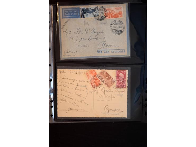 1919/67, Sammlung Briefe und Karten, viel Äthiopien und Eritrea, dabei Mischfrankaturen mit beiden Ländern, Feldpoststempel, 