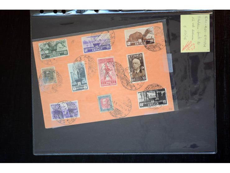1919/67, Sammlung Briefe und Karten, viel Äthiopien und Eritrea, dabei Mischfrankaturen mit beiden Ländern, Feldpoststempel, 