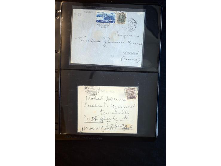 1919/67, Sammlung Briefe und Karten, viel Äthiopien und Eritrea, dabei Mischfrankaturen mit beiden Ländern, Feldpoststempel, 