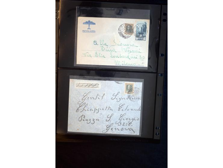 1919/67, Sammlung Briefe und Karten, viel Äthiopien und Eritrea, dabei Mischfrankaturen mit beiden Ländern, Feldpoststempel, 