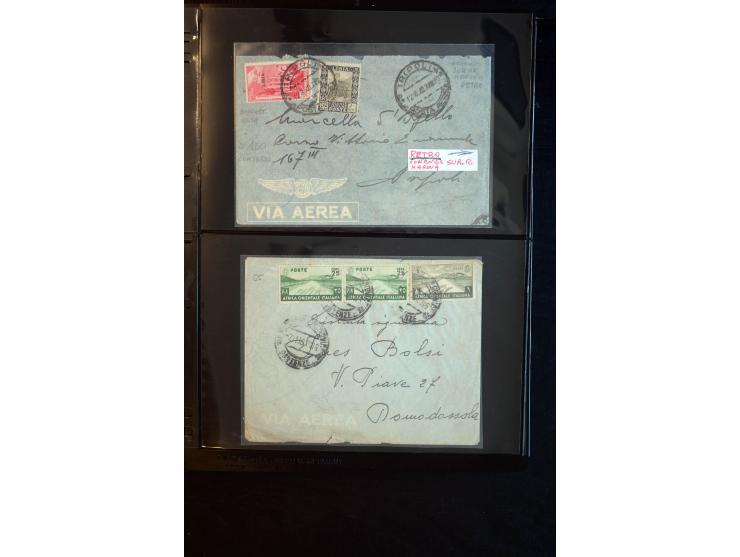 1919/67, Sammlung Briefe und Karten, viel Äthiopien und Eritrea, dabei Mischfrankaturen mit beiden Ländern, Feldpoststempel, 