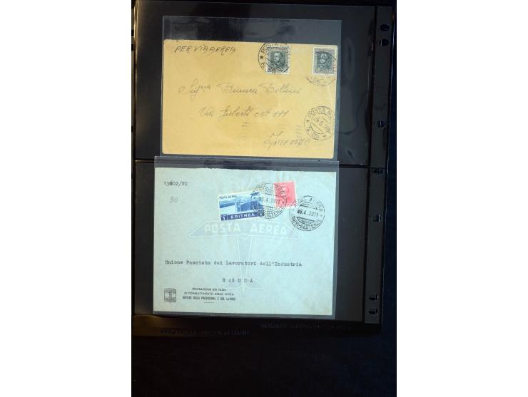 1919/67, Sammlung Briefe und Karten, viel Äthiopien und Eritrea, dabei Mischfrankaturen mit beiden Ländern, Feldpoststempel, 