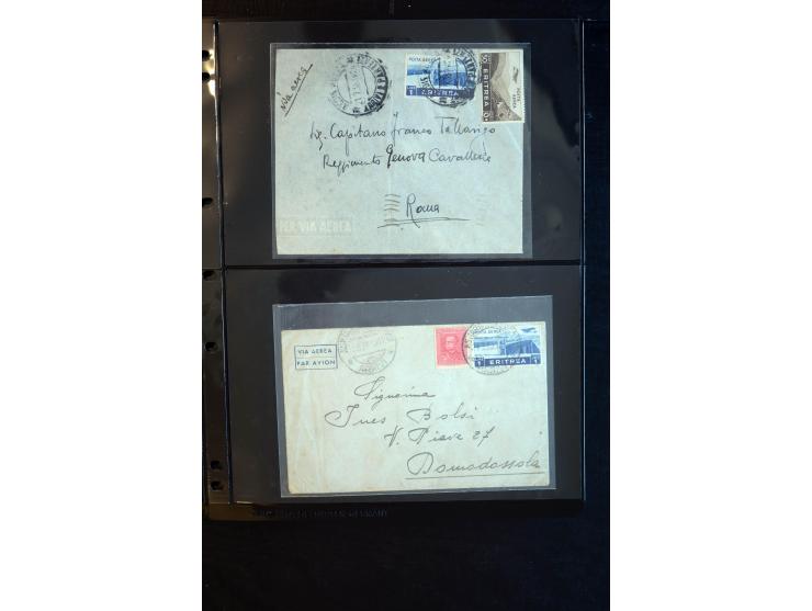 1919/67, Sammlung Briefe und Karten, viel Äthiopien und Eritrea, dabei Mischfrankaturen mit beiden Ländern, Feldpoststempel, 