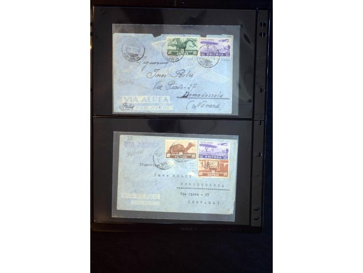 1919/67, Sammlung Briefe und Karten, viel Äthiopien und Eritrea, dabei Mischfrankaturen mit beiden Ländern, Feldpoststempel, 