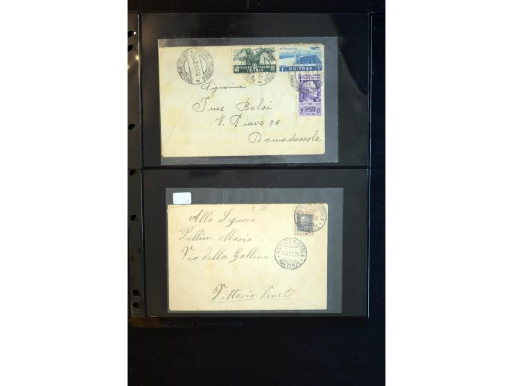 1919/67, Sammlung Briefe und Karten, viel Äthiopien und Eritrea, dabei Mischfrankaturen mit beiden Ländern, Feldpoststempel, 