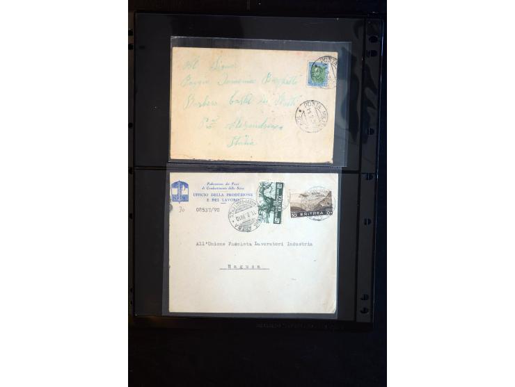 1919/67, Sammlung Briefe und Karten, viel Äthiopien und Eritrea, dabei Mischfrankaturen mit beiden Ländern, Feldpoststempel, 