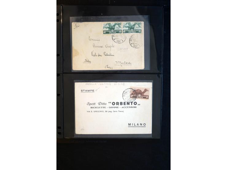 1919/67, Sammlung Briefe und Karten, viel Äthiopien und Eritrea, dabei Mischfrankaturen mit beiden Ländern, Feldpoststempel, 