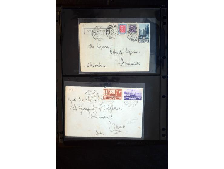 1919/67, Sammlung Briefe und Karten, viel Äthiopien und Eritrea, dabei Mischfrankaturen mit beiden Ländern, Feldpoststempel, 