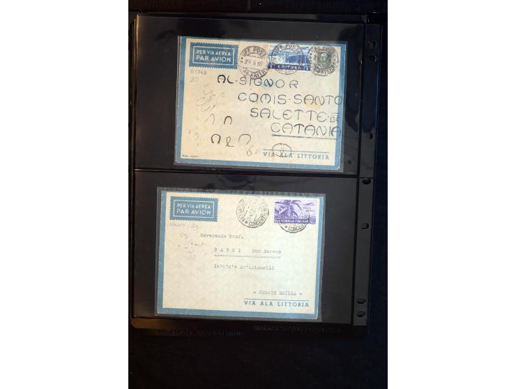1919/67, Sammlung Briefe und Karten, viel Äthiopien und Eritrea, dabei Mischfrankaturen mit beiden Ländern, Feldpoststempel, 