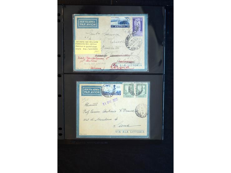 1919/67, Sammlung Briefe und Karten, viel Äthiopien und Eritrea, dabei Mischfrankaturen mit beiden Ländern, Feldpoststempel, 