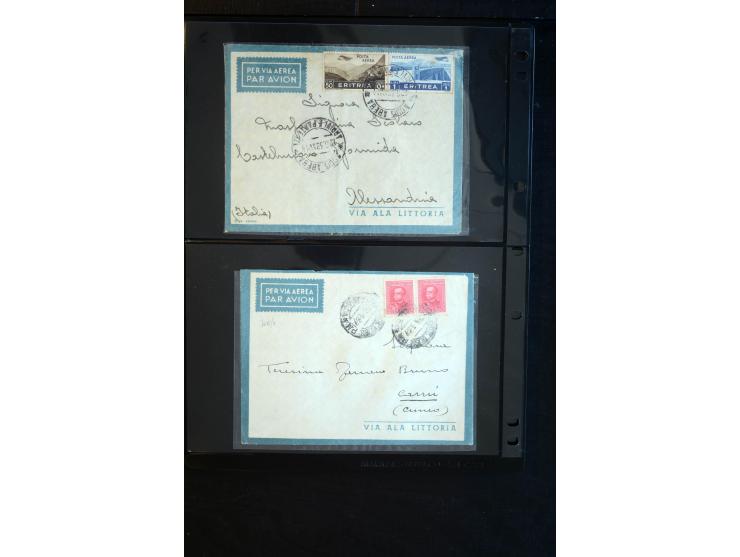 1919/67, Sammlung Briefe und Karten, viel Äthiopien und Eritrea, dabei Mischfrankaturen mit beiden Ländern, Feldpoststempel, 