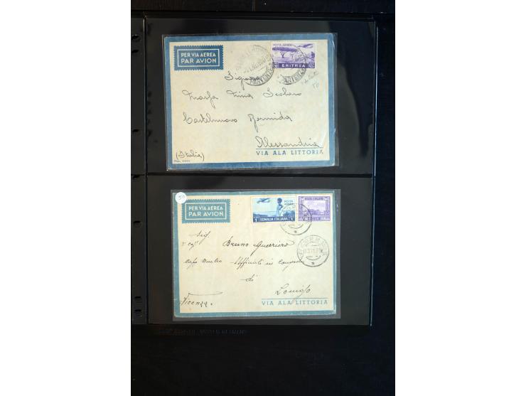 1919/67, Sammlung Briefe und Karten, viel Äthiopien und Eritrea, dabei Mischfrankaturen mit beiden Ländern, Feldpoststempel, 