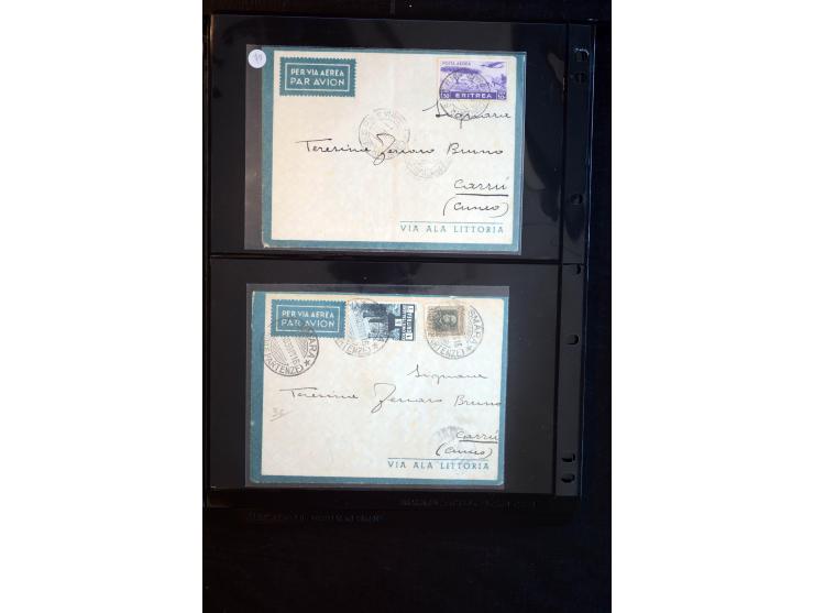 1919/67, Sammlung Briefe und Karten, viel Äthiopien und Eritrea, dabei Mischfrankaturen mit beiden Ländern, Feldpoststempel, 