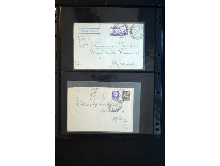 1919/67, Sammlung Briefe und Karten, viel Äthiopien und Eritrea, dabei Mischfrankaturen mit beiden Ländern, Feldpoststempel, 
