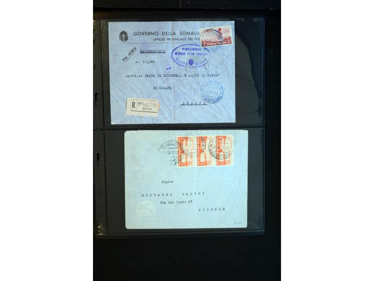1919/67, Sammlung Briefe und Karten, viel Äthiopien und Eritrea, dabei Mischfrankaturen mit beiden Ländern, Feldpoststempel, 