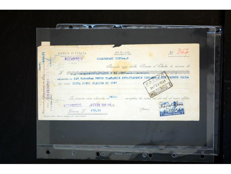 1919/67, Sammlung Briefe und Karten, viel Äthiopien und Eritrea, dabei Mischfrankaturen mit beiden Ländern, Feldpoststempel, 