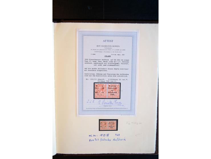 1922/35, hochinteressante, meist ungebrauchte und gestempelte Spezial-Sammlung mit vielen besseren Aufdruck-Abarten und Beson
