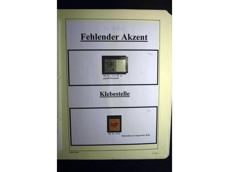 1922/28, interessante, meist ungebrauchte und gestempelte Spezial-Sammlung mit vielen verschiedenen Aufdruck-Abarten und Beso