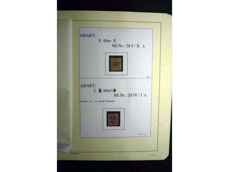 1922/28, interessante, meist ungebrauchte und gestempelte Spezial-Sammlung mit vielen verschiedenen Aufdruck-Abarten und Beso