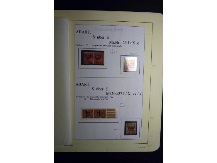 1922/28, interessante, meist ungebrauchte und gestempelte Spezial-Sammlung mit vielen verschiedenen Aufdruck-Abarten und Beso