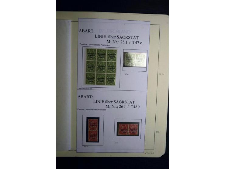 1922/28, interessante, meist ungebrauchte und gestempelte Spezial-Sammlung mit vielen verschiedenen Aufdruck-Abarten und Beso