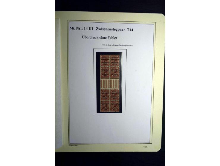 1922/28, interessante, meist ungebrauchte und gestempelte Spezial-Sammlung mit vielen verschiedenen Aufdruck-Abarten und Beso