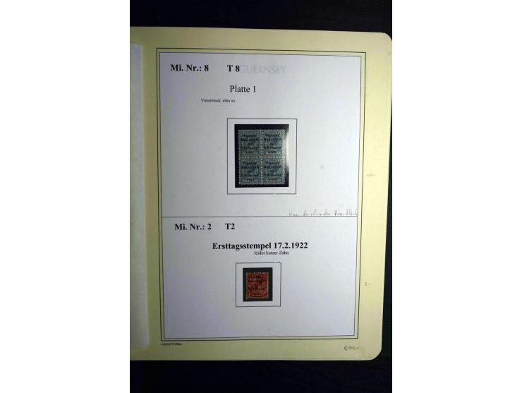 1922/28, interessante, meist ungebrauchte und gestempelte Spezial-Sammlung mit vielen verschiedenen Aufdruck-Abarten und Beso