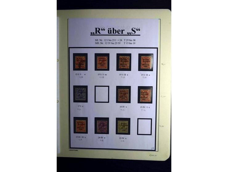 1922/28, interessante, meist ungebrauchte und gestempelte Spezial-Sammlung mit vielen verschiedenen Aufdruck-Abarten und Beso