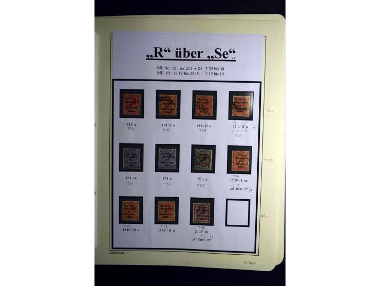1922/28, interessante, meist ungebrauchte und gestempelte Spezial-Sammlung mit vielen verschiedenen Aufdruck-Abarten und Beso