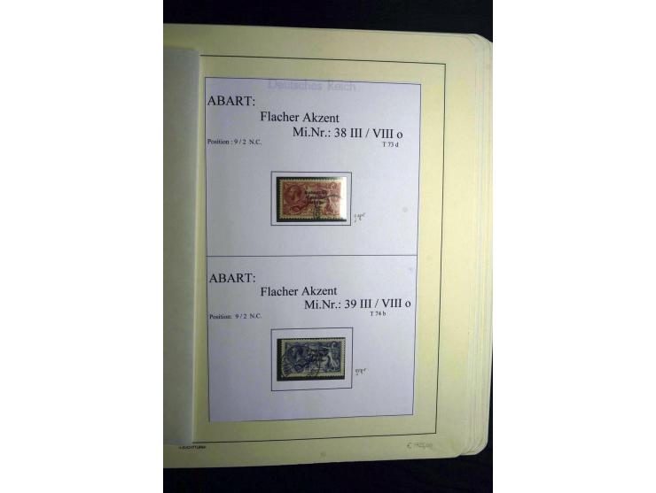 1922/28, interessante, meist ungebrauchte und gestempelte Spezial-Sammlung mit vielen verschiedenen Aufdruck-Abarten und Beso
