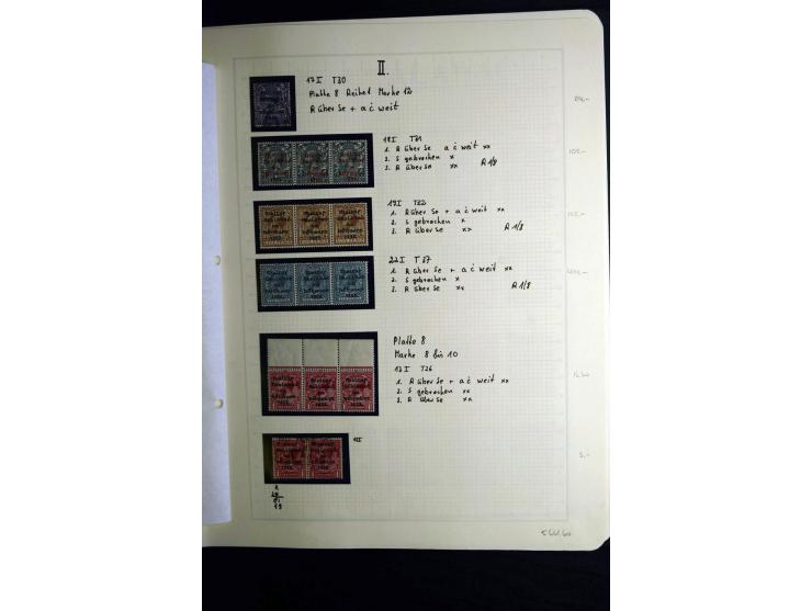 1922/28, interessante, meist ungebrauchte und gestempelte Spezial-Sammlung mit vielen verschiedenen Aufdruck-Abarten und Beso