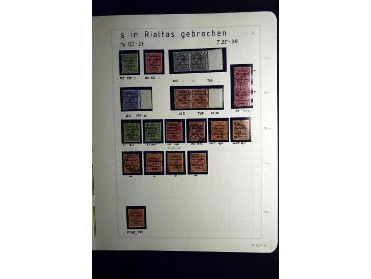 1922/28, interessante, meist ungebrauchte und gestempelte Spezial-Sammlung mit vielen verschiedenen Aufdruck-Abarten und Beso