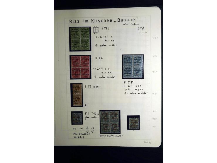 1922/28, interessante, meist ungebrauchte und gestempelte Spezial-Sammlung mit vielen verschiedenen Aufdruck-Abarten und Beso
