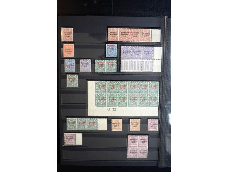 1922/28, Collection of overprints with low values complete incl. ½ d. Dollard with red overprint x2, then various Seahorses i