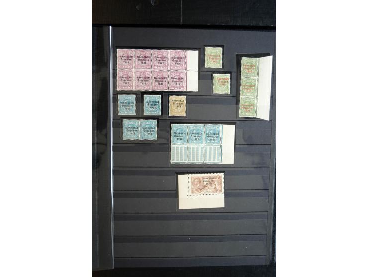 1922/28, Collection of overprints with low values complete incl. ½ d. Dollard with red overprint x2, then various Seahorses i