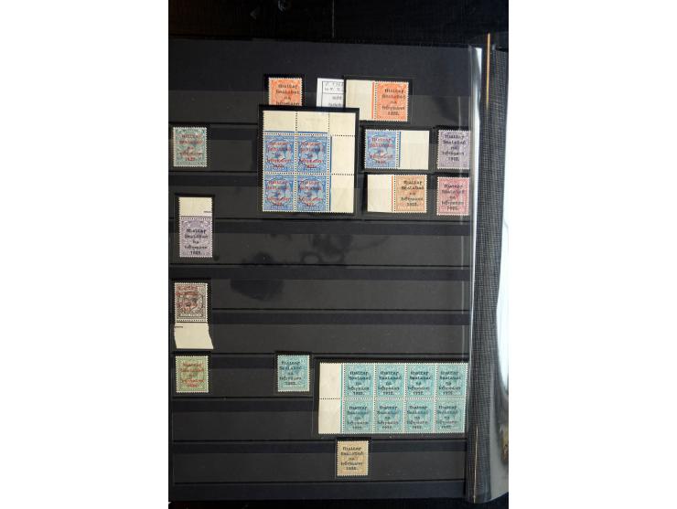 1922/28, Collection of overprints with low values complete incl. ½ d. Dollard with red overprint x2, then various Seahorses i