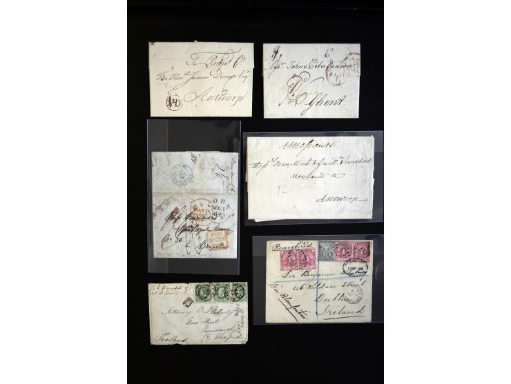 1717/1898, 11 Briefe von bzw. nach Irland, teils etwas fehlerhaft