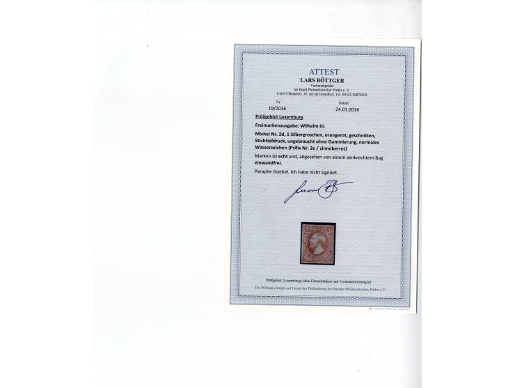 1859/74, ungebrauchte kleine Sammlung mit diversen Probedrucken, teils in Einheiten; einiges signiert, 3 Atteste Boettger BPP