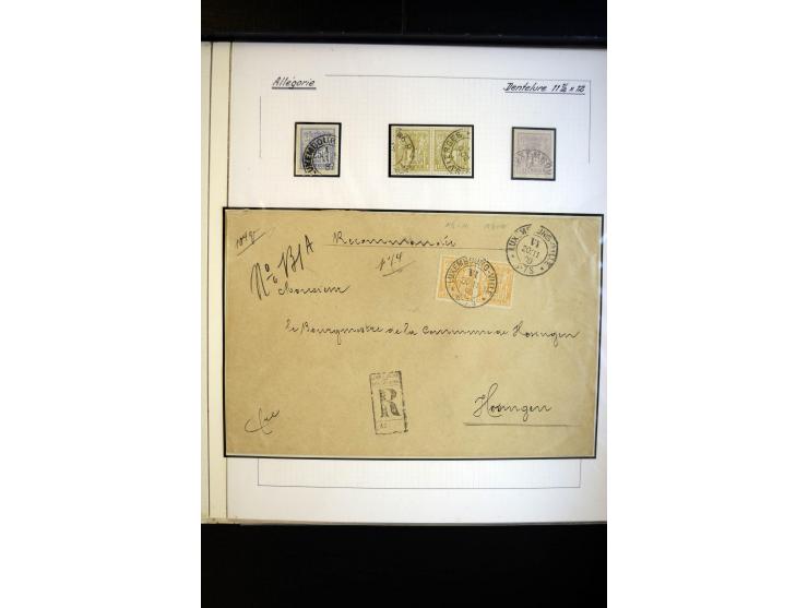 1882, Allegorie, postfrische, ungebrauchte und gestempelte spezialisierte Sammlung mit einigen Briefen und Karten, dabei Einh