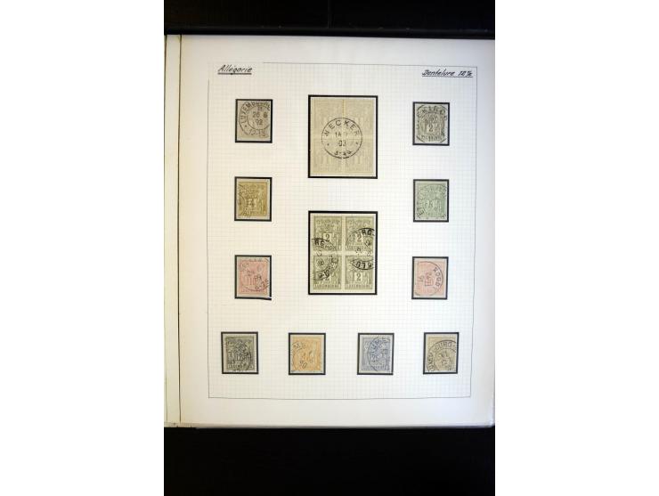 1882, Allegorie, postfrische, ungebrauchte und gestempelte spezialisierte Sammlung mit einigen Briefen und Karten, dabei Einh