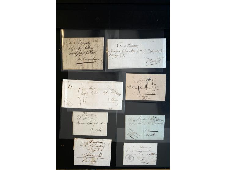 1750/1850 (ca.), etwa 130 Briefe und (wenige) Dokumente diverser Orte, dabei verschiedene Stempeltypen, Franchise-Stempel, Au