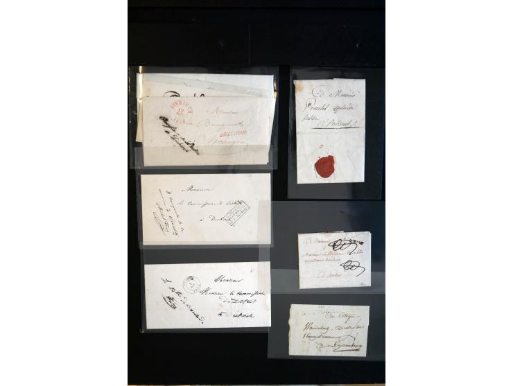 1750/1850 (ca.), etwa 130 Briefe und (wenige) Dokumente diverser Orte, dabei verschiedene Stempeltypen, Franchise-Stempel, Au